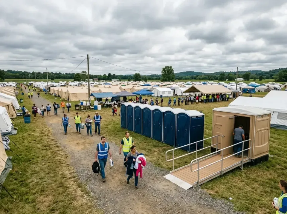 disaster-relief-camp-restrooms-010 — frequently asked questions, Dumpster & Portable Bathrooms Rental in Peculiar, MO